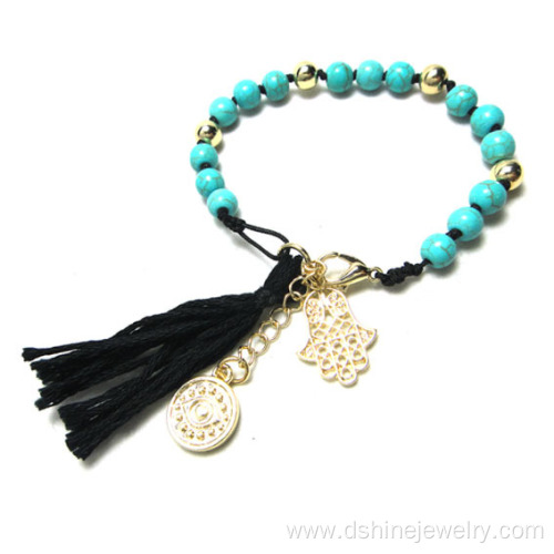 Turkey Lucky Eye Tassel Bracelet Turquoise Beads Bracelet